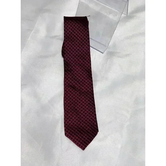 MEN'S Daniel Hechter Paris CLASSIC tie,MEN'S FORMAL WEAR burgundy,black pattern - Picture 1 of 7